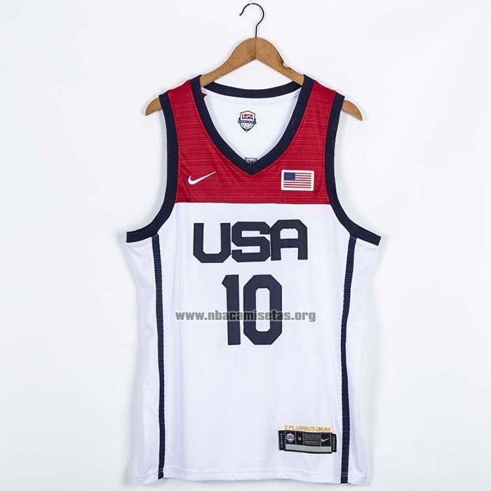 Camiseta USA 2021 Jayson Tatum NO 10 Blanco